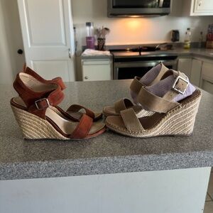 4 pairs Wedges Sandals size 6